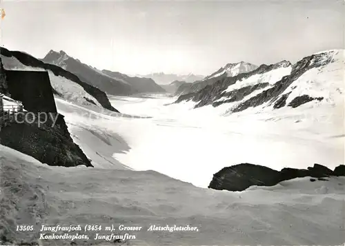AK / Ansichtskarte Gletscher Grosser Aletschgletscher Jungfraujoch Konkordiaplatz Jungfraufirn Kat. Berge