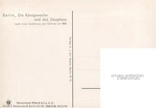 AK / Ansichtskarte Kuenstlerkarte Gaertner Berlin Koenigswache Zeughaus um 1830 Kat. Kuenstlerkarte