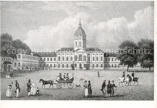 AK / Ansichtskarte Kuenstlerkarte Luetke Berlin Koenigliches Schloss Charlottenburg um 1830 Kat. Kuenstlerkarte