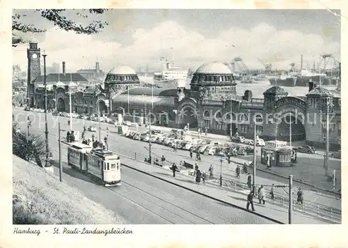 AK / Ansichtskarte Strassenbahn Hamburg St. Pauli Landungsbruecken  Kat. Strassenbahn