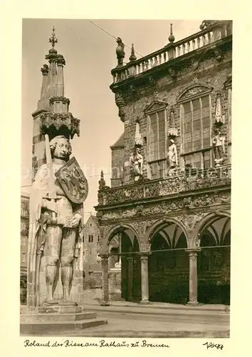 AK / Ansichtskarte Foto Popp Nr. Roland der Riese Rathaus Bremen  Kat. Fotografie