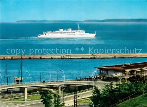 AK / Ansichtskarte Schiffe Ships Navires MS Sassnitz Mole Faehrbahnhof 