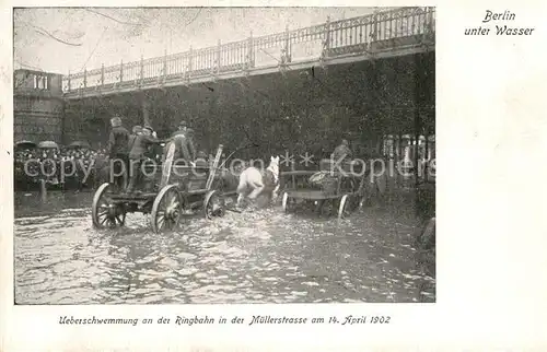 AK / Ansichtskarte Berlin ueberschwemmung Ringbahn Muellerstrasse 1902 Kat. Berlin