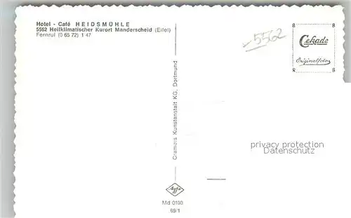 AK / Ansichtskarte Manderscheid Eifel Hotel Heidsmuehle Gartenterrasse Wehr  Kat. Manderscheid
