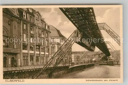 AK / Ansichtskarte Elberfeld Wuppertal Schwebebahn am Island Kat. Wuppertal