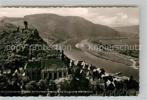 AK / Ansichtskarte Beilstein Mosel mit Karmelitenkloster und Burgruine Metternich Kat. Beilstein