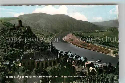 AK / Ansichtskarte Beilstein Mosel mit Karmelitenkloster und Burgruine Metternich Kat. Beilstein