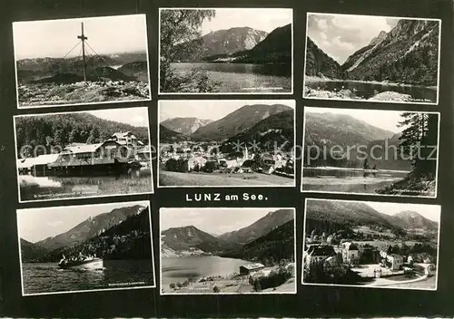 AK / Ansichtskarte Lunz See Niederoesterreich Teilansichten Landschaftspanorama oetschergipfel Kreuz Alpen Kat. Lunz am See