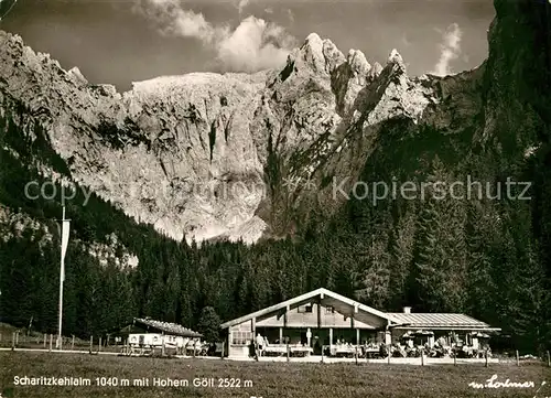 AK / Ansichtskarte Scharitzkehlalm mit Hohem Goell Berchtesgadener Alpen Kat. Berchtesgaden