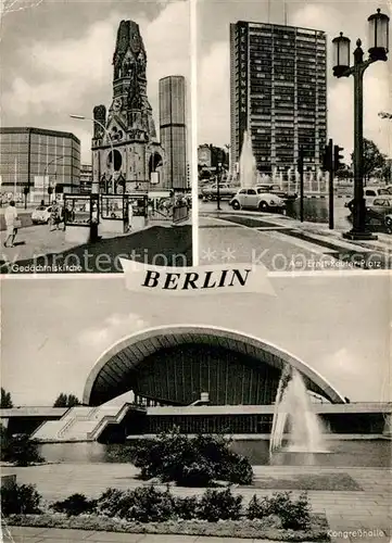 AK / Ansichtskarte Berlin Gedaechtniskirche Ernst Reuter Platz Hochhaus Kongresshalle Kat. Berlin