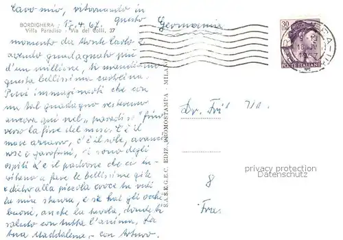 AK / Ansichtskarte Bordighera Villa Paradiso Kat. Bordighera