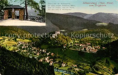 AK / Ansichtskarte Schwarzburg Thueringer Wald Blick vom Trippstein Trippsteinhaeuschen Kat. Schwarzburg