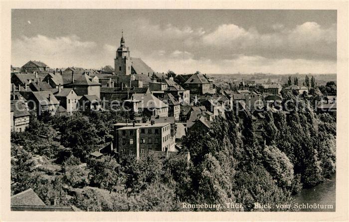 Ronneburg Thueringen Ansicht vom Fluss aus Altstadt Kirche