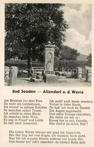 AK / Ansichtskarte Bad Sooden Allendorf Zimmersbrunnen Volkslied Am Brunnen vor dem Tore Kat. Bad Sooden Allendorf