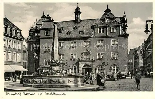 AK / Ansichtskarte Darmstadt Rathaus Marktbrunnen Kat. Darmstadt