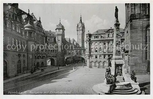 AK / Ansichtskarte Frankfurt Main Paulsplatz Einheitsdenkmal Kat. Frankfurt am Main