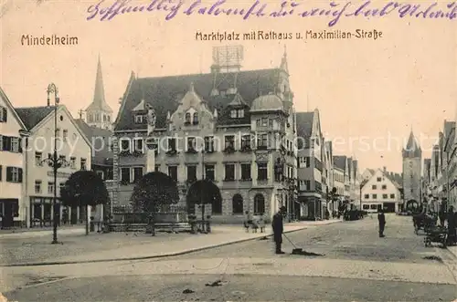 AK / Ansichtskarte Mindelheim Marktplatz Rathaus Maximilian Strasse  Kat. Mindelheim