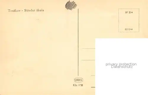 AK / Ansichtskarte Touskov Stredni skola Kat. Tschechische Republik