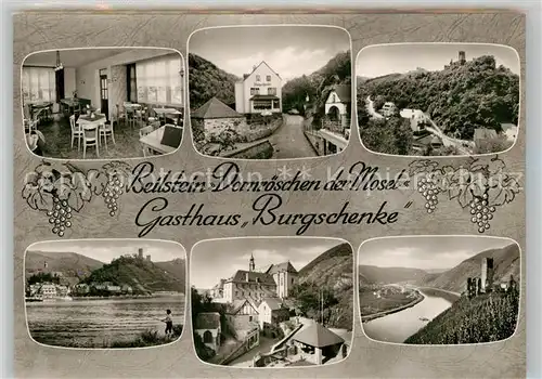 AK / Ansichtskarte Beilstein Mosel Gasthaus Burgschenke Burg Metternich Karmelitenkloster Moselpartien Kat. Beilstein