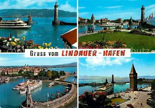 AK / Ansichtskarte Lindau Bodensee Hafen Fliegeraufnahme Kat. Lindau (Bodensee)