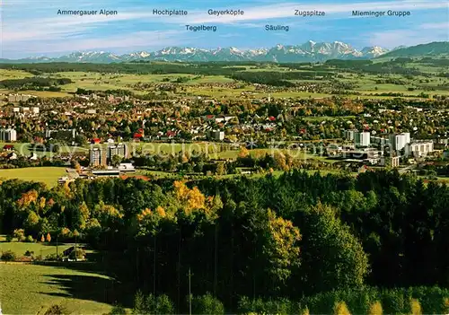 AK / Ansichtskarte Kempten Allgaeu Blick vom Marienberg auf Saeuling und Zugspitze Kat. Kempten (Allgaeu)