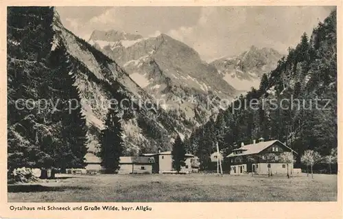 AK / Ansichtskarte Oytal Oytalhaus mit Schneeck und Grosse Wilde Allgaeuer Alpen Kat. Oberstdorf