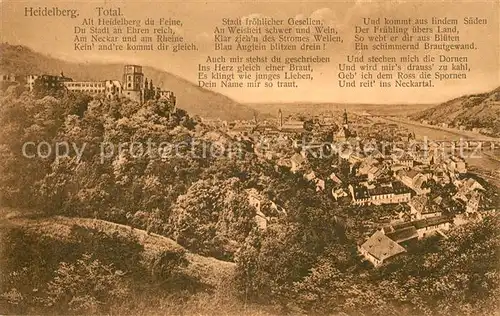 AK / Ansichtskarte Heidelberg Neckar Total Stadtpanorama mit Schloss Kat. Heidelberg