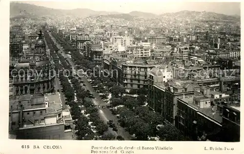 AK / Ansichtskarte Barcelona Cataluna Paseo de Gracia desde el Banco Vitalicio Kat. Barcelona