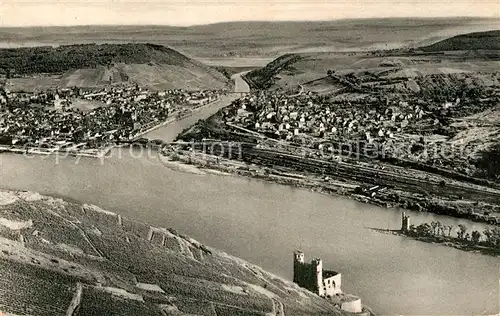 AK / Ansichtskarte Bingen Rhein Ruine Ehrenfels Bingerbrueck Fliegeraufnahme Kat. Bingen am Rhein