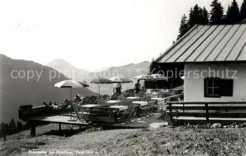 AK / Ansichtskarte Kirchberg Tirol Ochsenalm Terrasse Fernsicht Alpenpanorama Kat. Kirchberg in Tirol