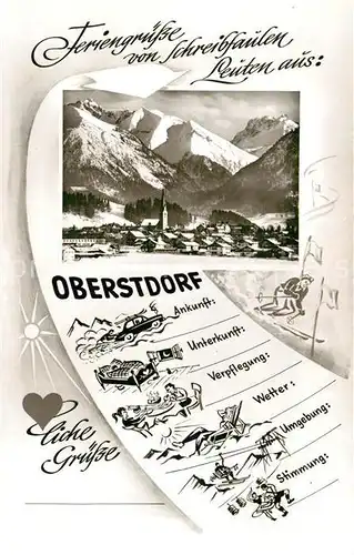 AK / Ansichtskarte Oberstdorf Gesamtansicht mit Alpenpanorama Kat. Oberstdorf