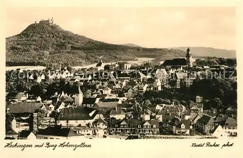 AK / Ansichtskarte Hechingen Stadtpanorama mit Burg Hohenzollern Kat. Hechingen