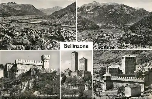 AK / Ansichtskarte Bellinzona Gesamtansicht mit Alpenpanorama Burgen Castello Kat. Bellinzona