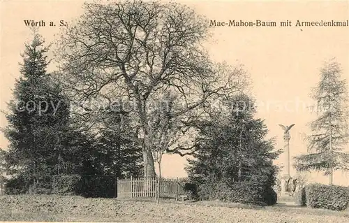 AK / Ansichtskarte Woerth Sauer Mac Mahon Baum mit Armeedenkmal Kat. Woerth