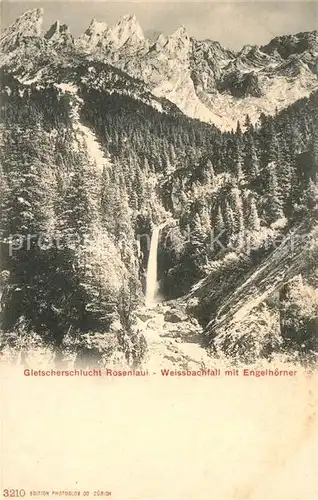 AK / Ansichtskarte Rosenlauigletscher Weissbachfall mit Engelhoerner Kat. Rosenlauistock