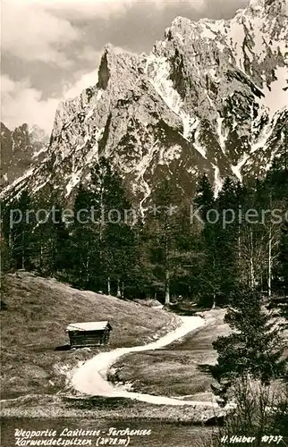 AK / Ansichtskarte Lautersee Mittenwald mit Karwendelspitzen Kat. Mittenwald