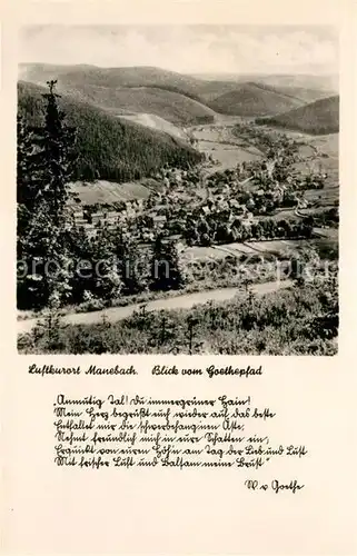AK / Ansichtskarte Manebach Panorama vom Goethepfad Kat. Ilmenau