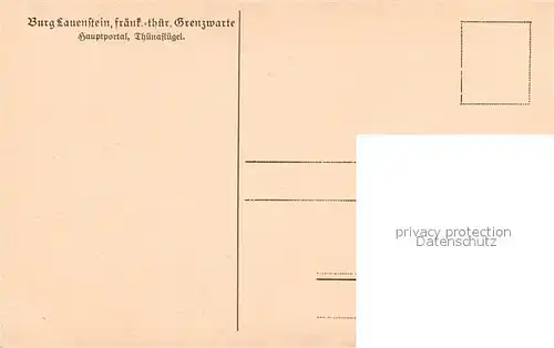 AK / Ansichtskarte Lauenstein Oberfranken Hauptportal Kat. Ludwigsstadt