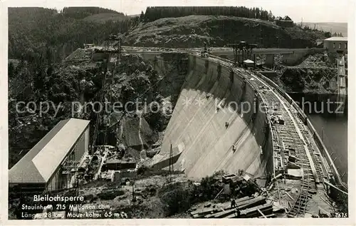 AK / Ansichtskarte Bleilochtalsperre Staumauer Baustelle Kat. Schleiz