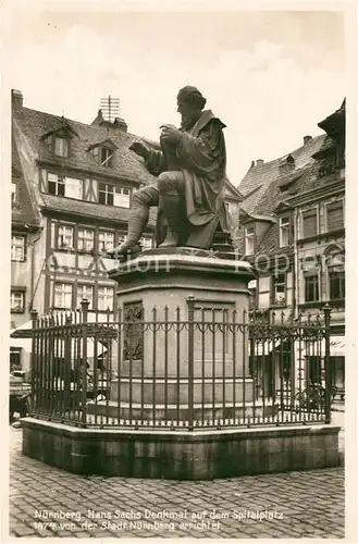 AK / Ansichtskarte Nuernberg Hans Sachs Denkmal Spitalplatz  Kat. Nuernberg