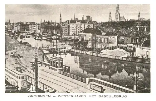 AK / Ansichtskarte Groningen Westerhaven met Basculebrug Kat. Groningen
