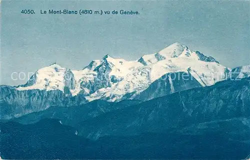 AK / Ansichtskarte Geneve GE Le Massif du Mont Blanc vu de Geneve Gebirgspanorama Kat. Geneve