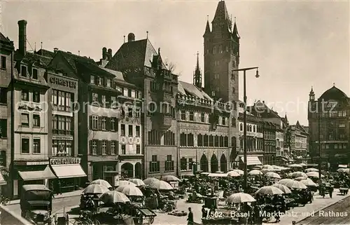 AK / Ansichtskarte Basel BS Marktplatz und Rathaus Kat. Basel