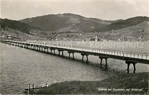 AK / Ansichtskarte Sihlsee SZ Bruecke Blick nach Willerzell Kat. Einsiedeln