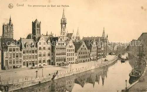 AK / Ansichtskarte Gand Belgien Vue panoramique du Quai aux Herbes Kat. Gent Flandern