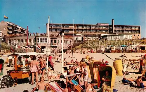 AK / Ansichtskarte Zandvoort Holland Strandgezicht met Hotel Bouwes