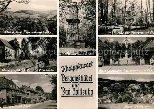 AK / Ansichtskarte Bad Gottleuba Berggiesshuebel Panoramahoehe Berggiesshuebel Aussichtsturm Sanatorium der SVK Ortsblick Kat. Bad Gottleuba Berggiesshuebel