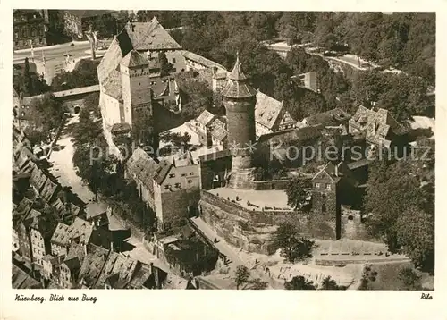 AK / Ansichtskarte Nuernberg Fliegeraufnahme Blick zur Burg Kat. Nuernberg