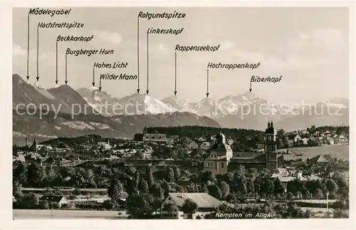 AK / Ansichtskarte Kempten Allgaeu Bergkette Kat. Kempten (Allgaeu)