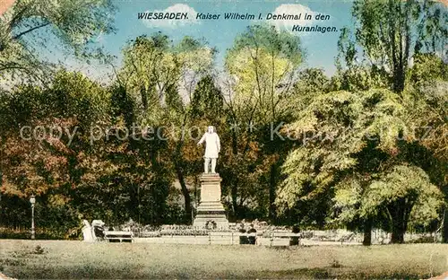 AK / Ansichtskarte Wiesbaden Kaiser Wilhelm I Denkmal Kuranlagen Kat. Wiesbaden